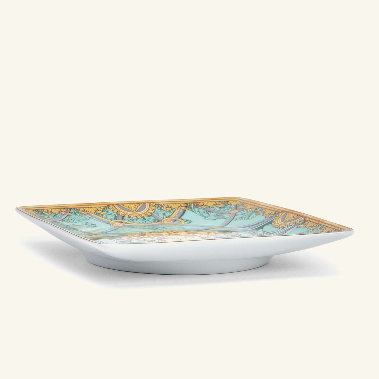 فيرساتشي صينية الحلى والمجوهرات سكالا ديل بالاتزو فيردي مربعة صغيرة جدًا خضراء