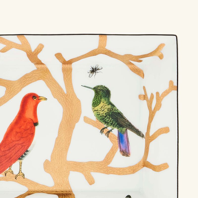 bernardaud aux oiseaux ashtray rectangular gold