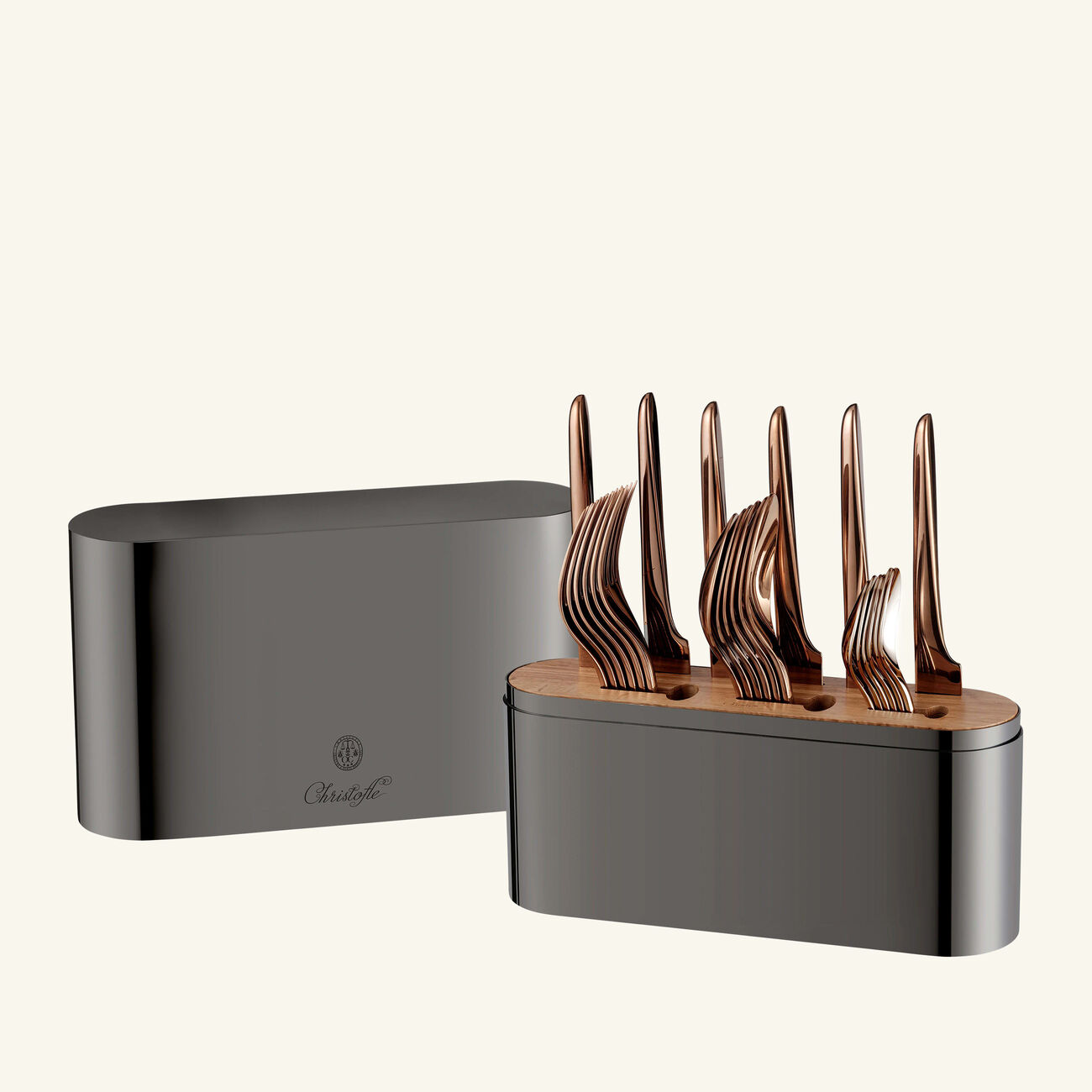 christofle concorde cutlery case black