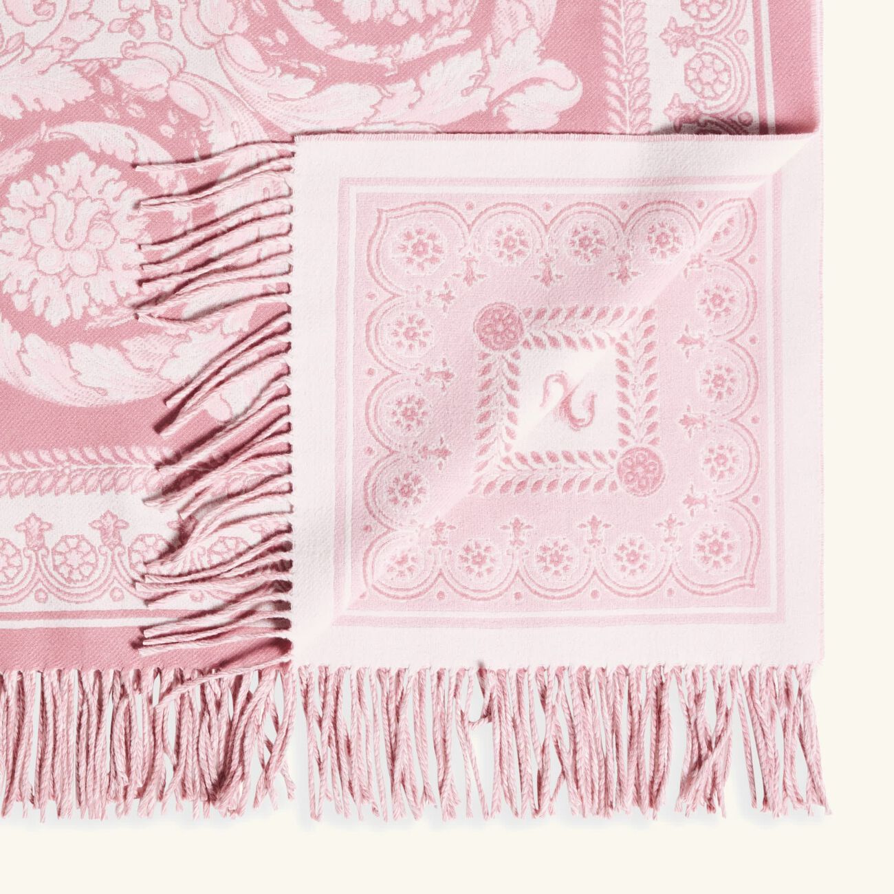 versace crete de fleur fringed blanket
