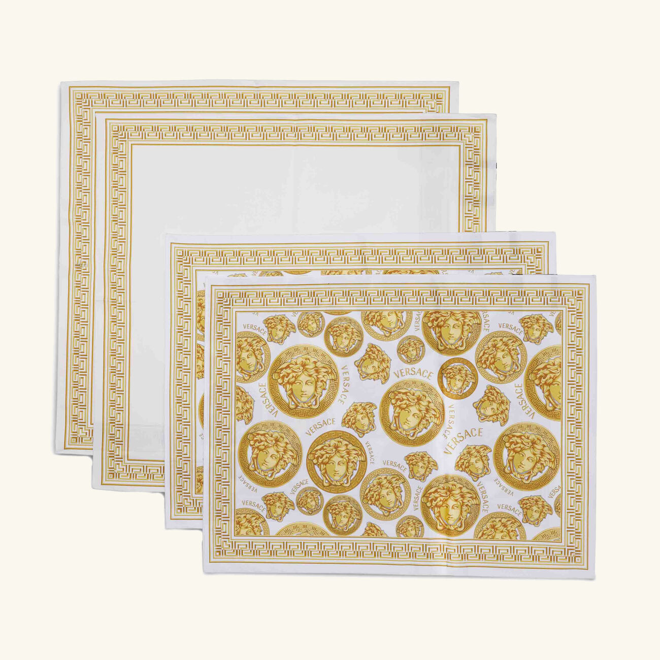 Medusa Amplified Napkin & Placemat White Set Of 2 versace medusa amplified napkin placemat white set of 2
