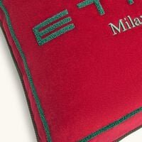 etro sponge embroided cushion red