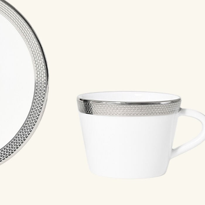 bernardaud maille platine moka coffee cup   saucer set of 4 white