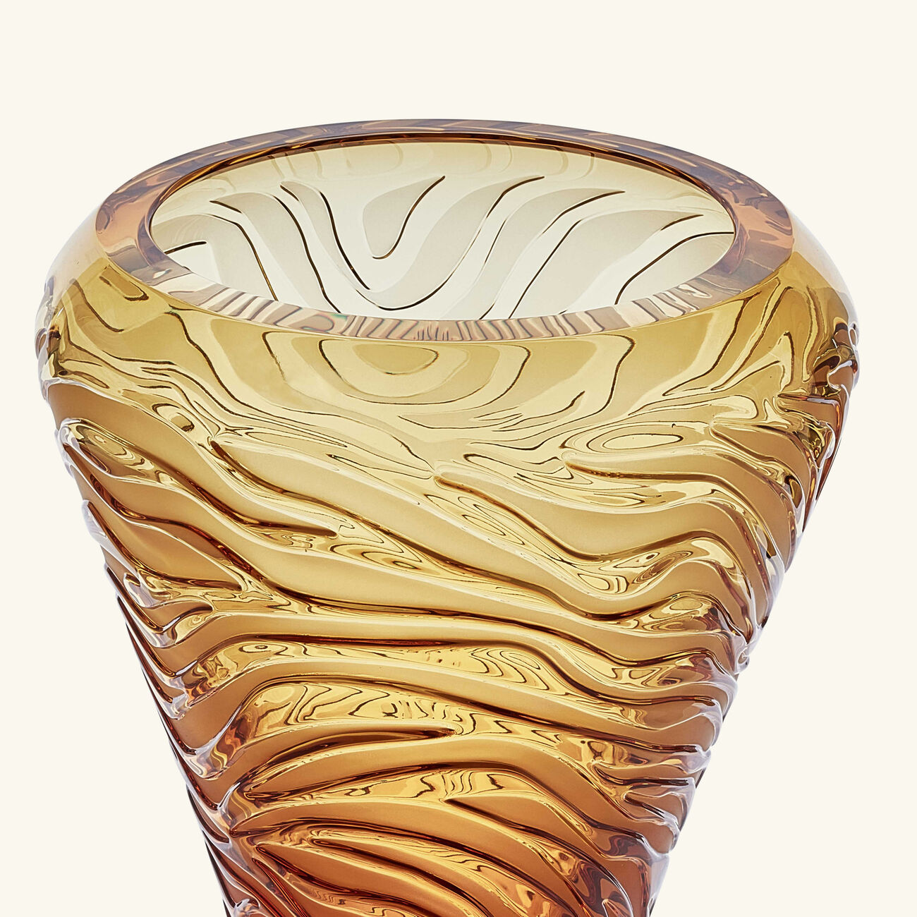lalique tigre vase large amber