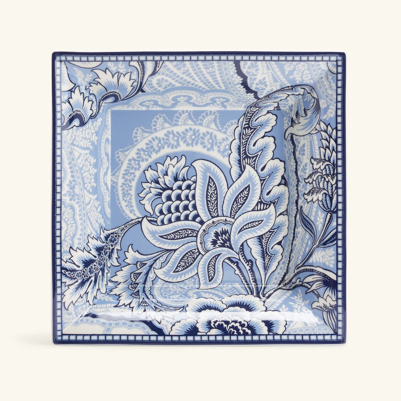 إيترو صينية بلوم مربعة متوسطة باللون الأزرق