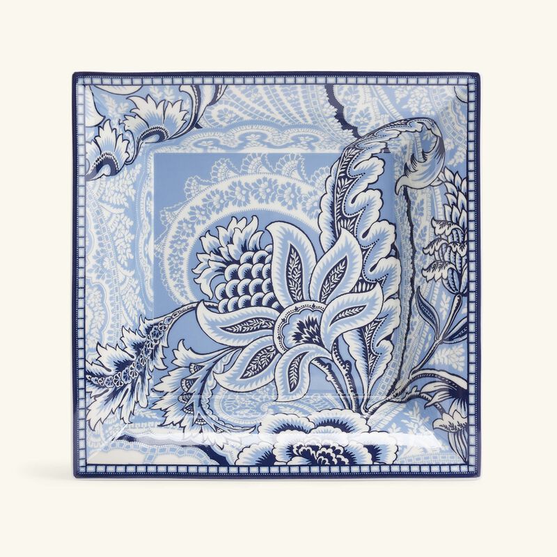 إيترو صينية بلوم مربعة متوسطة باللون الأزرق