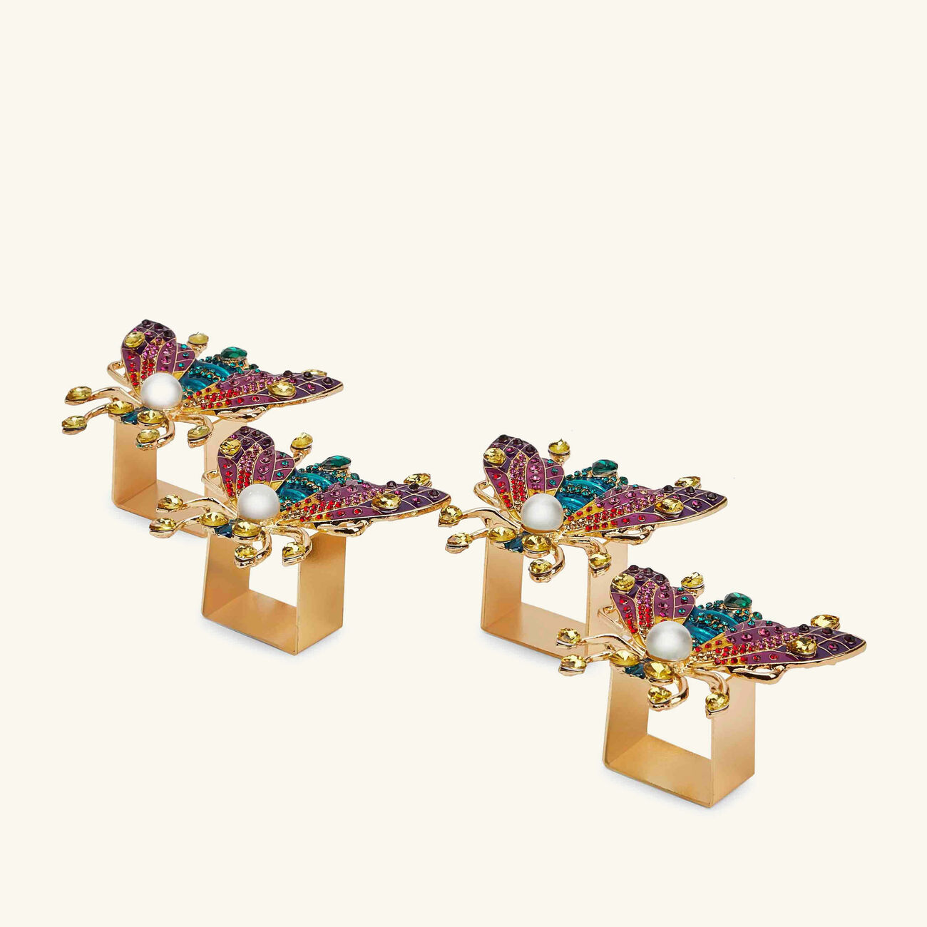 Glam Fly Napkin Ring Set Of 4 kim seybert glam fly napkin ring set of 4