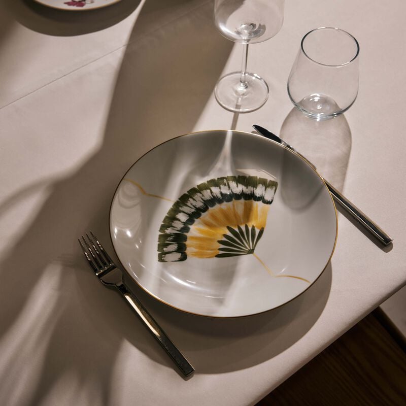 Ginkgo Dinner Plate Round Green 26cm marie daage ginkgo dinner plate round green 26cm