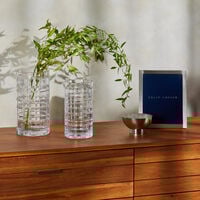 Hudson Plaid Vase Medium Clear ralph lauren home hudson plaid vase medium clear