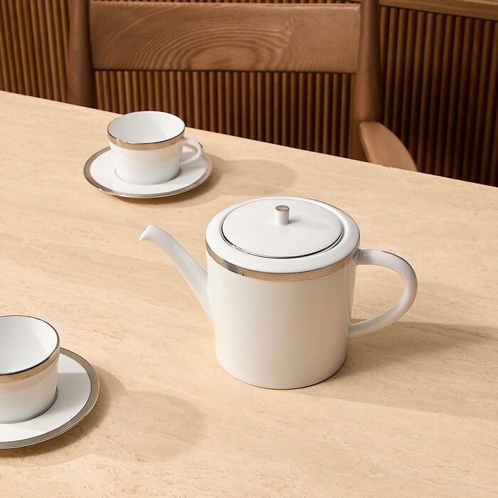 Maille Platine Coffee & Tea Pot White bernardaud maille platine coffee tea pot white