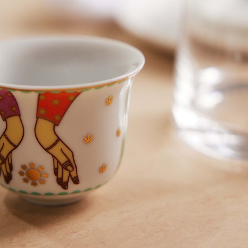 silsal hessa arabic coffee cup white set of 6