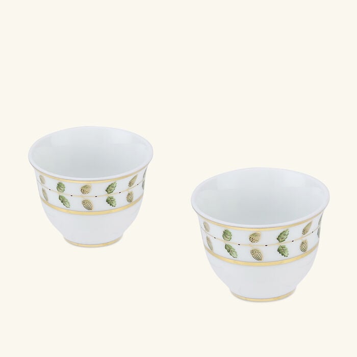 bernardaud constance arabic coffee cups gold set of 2