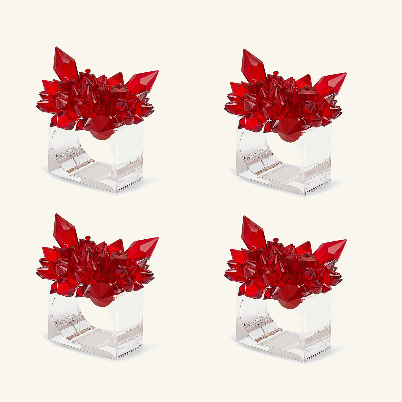 kim seybert zenith napkin ring red set of 4