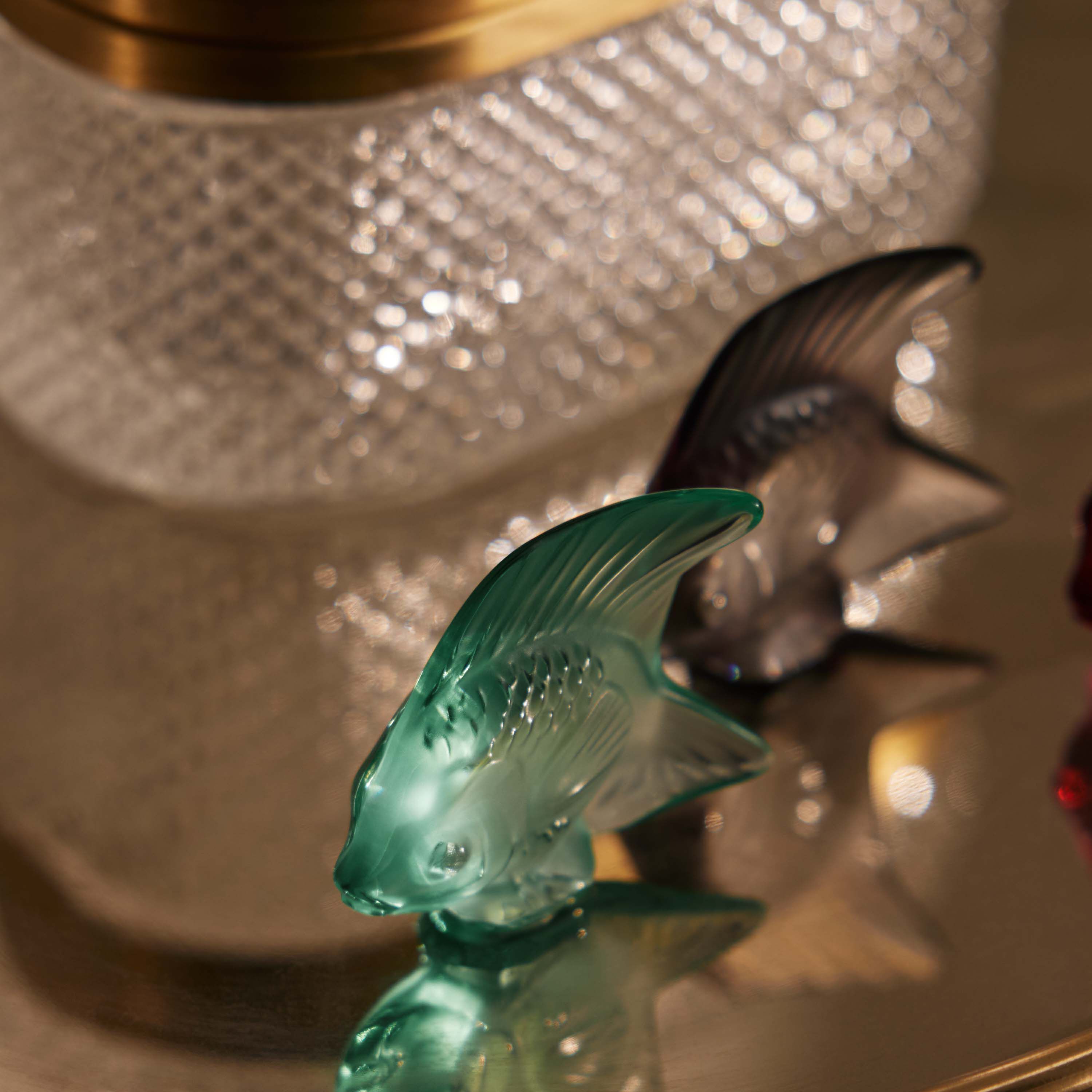 Lalique Fish Figurine Mini Green | Tanagra UAE