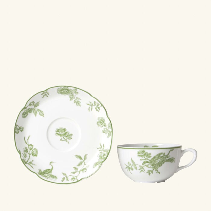 Albertine Tea Cup & Saucer White Set Of 4 bernardaud albertine tea cup saucer white set of 4