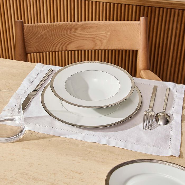 Maille Platine Soup Plate White 22cm bernardaud maille platine soup plate white 22cm