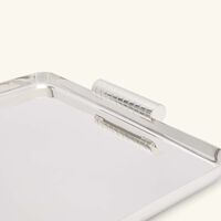 رالف لورين هوم صينية الضيافة مونتجمري مستطيلة كبيرة جدًا مطلية بالفضة