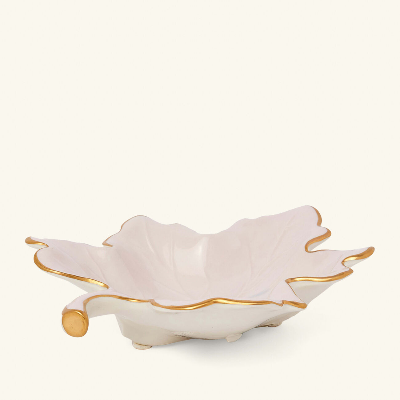 villari autumn fig leaf trinket tray large pink