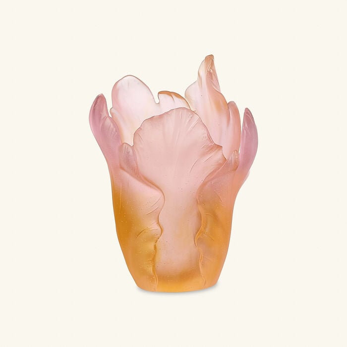 Tulipe Vase Amber Pink Small Limited Edition daum tulipe vase amber pink small limited edition