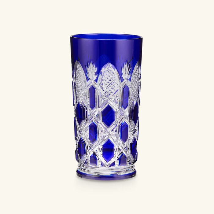 baccarat tsar highball drinking glass blue