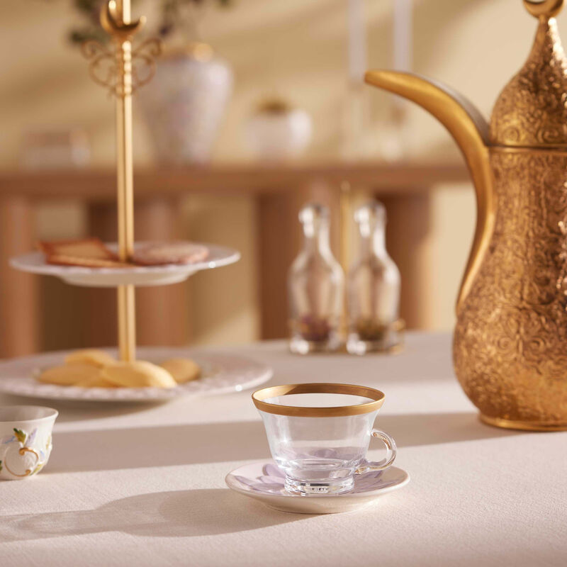 villari peacock cappuccino cup   saucer gold