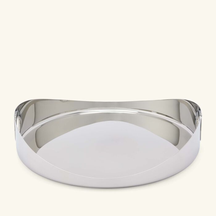 oh de christofle serving tray round large stainless steel