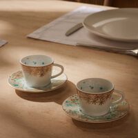 برناردو طقم مؤلف من فنجانين للقهوة مع صحنيهما أزرق