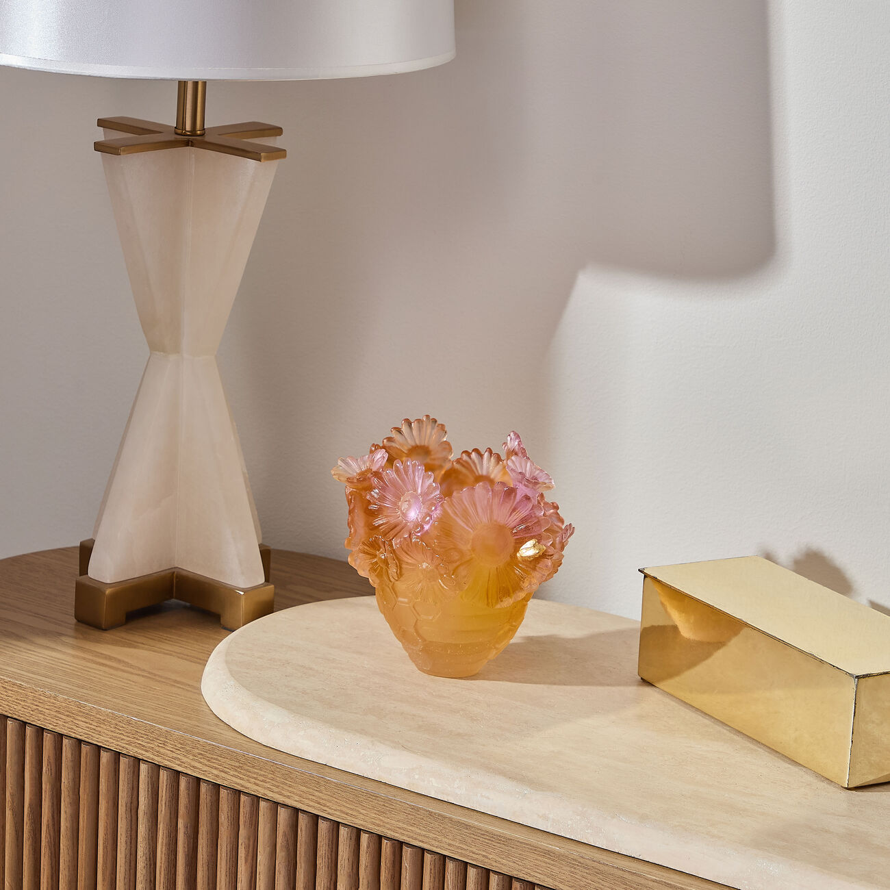 Or d’Abeille Vase Small Orange Limited Edition daum or d abeille vase small orange limited edition