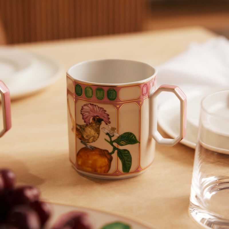 روزنتال كوب المشروبات الساخنة آيديليا باللون الوردي   مزيّن بنقش على شكل طائر جميل