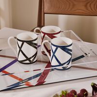 ميسوني هوم طقم ناستري المؤلف من فنجانين للشاي مع صحنيهما بلون أحمر