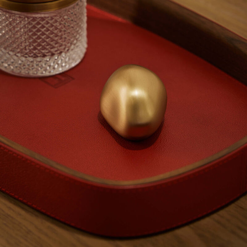 assouline pebble trinket tray rectanglular small red