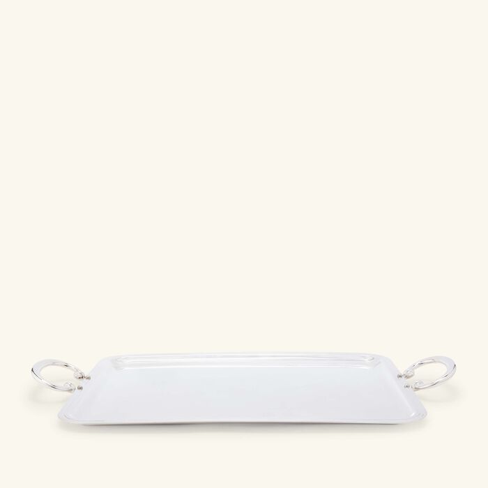 christofle albi serving tray with handles rectangular large silver plated