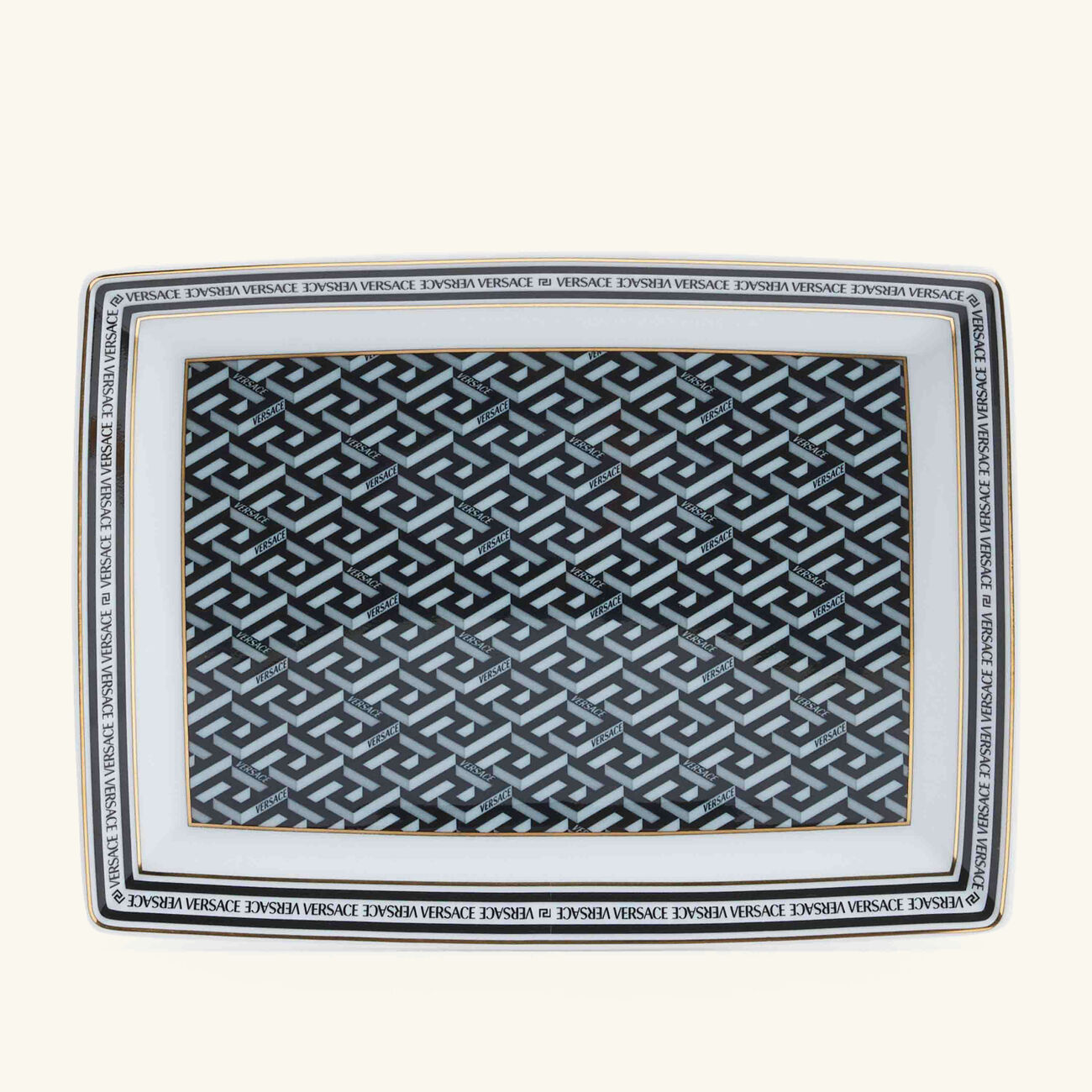 versace la greca signature serving platter rectangular 21cm