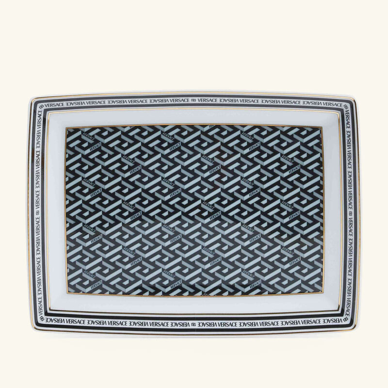 versace la greca signature serving platter rectangular 21cm