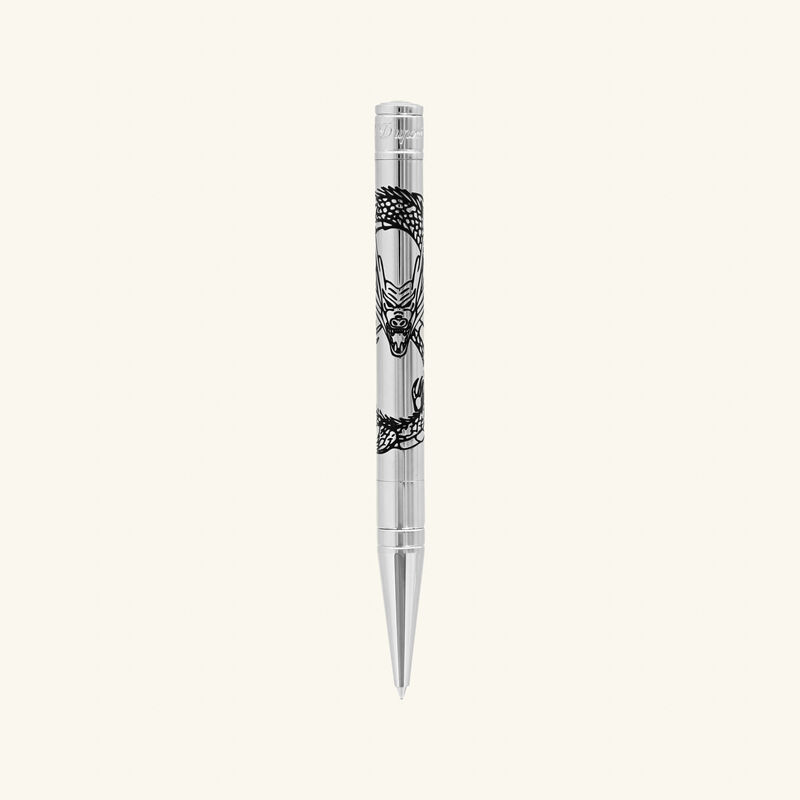 st dupont line d initial ballpoint pen black