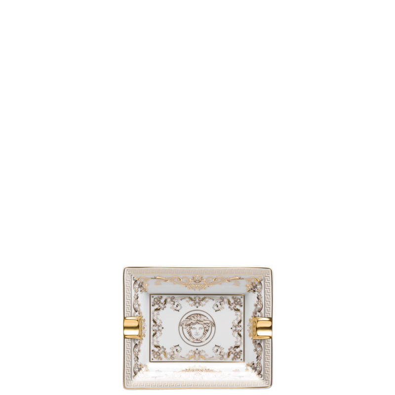 Medusa Gala Ashtray Rectangular Small White versace medusa gala ashtray rectangular small white