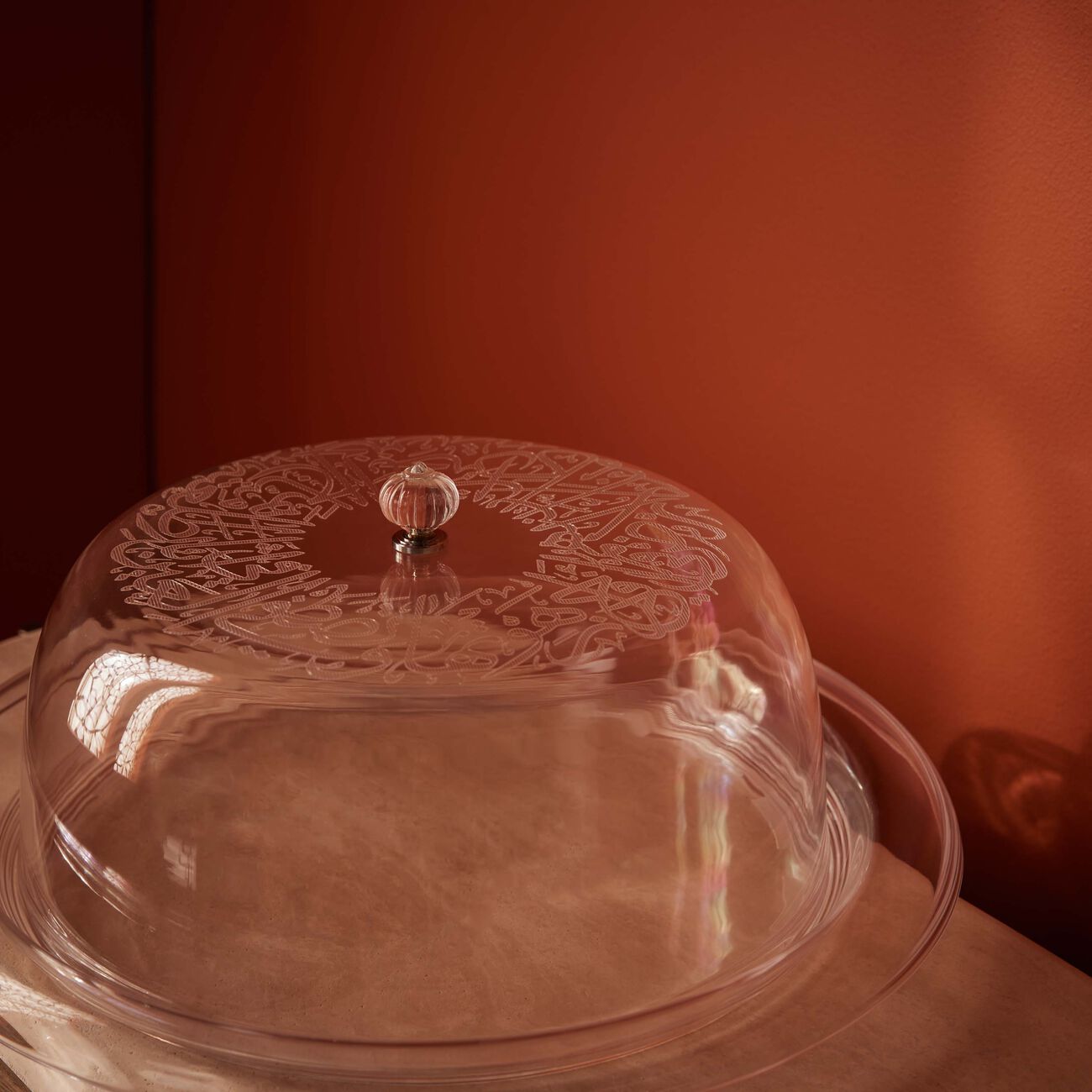 dimlaj thuluth serving platter with lid clear