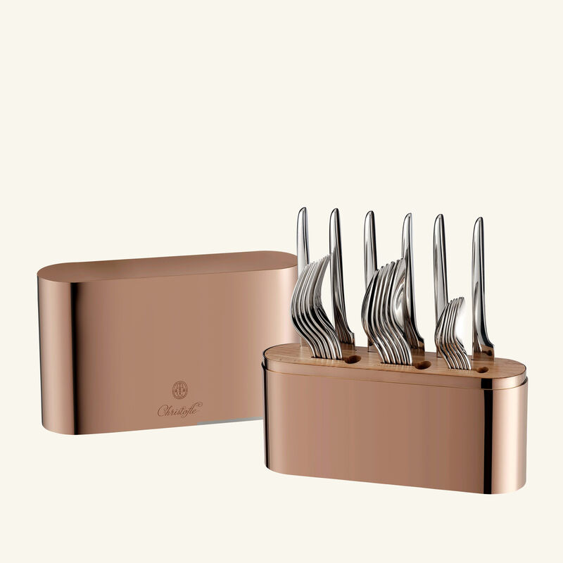 christofle concorde cutlery case brown