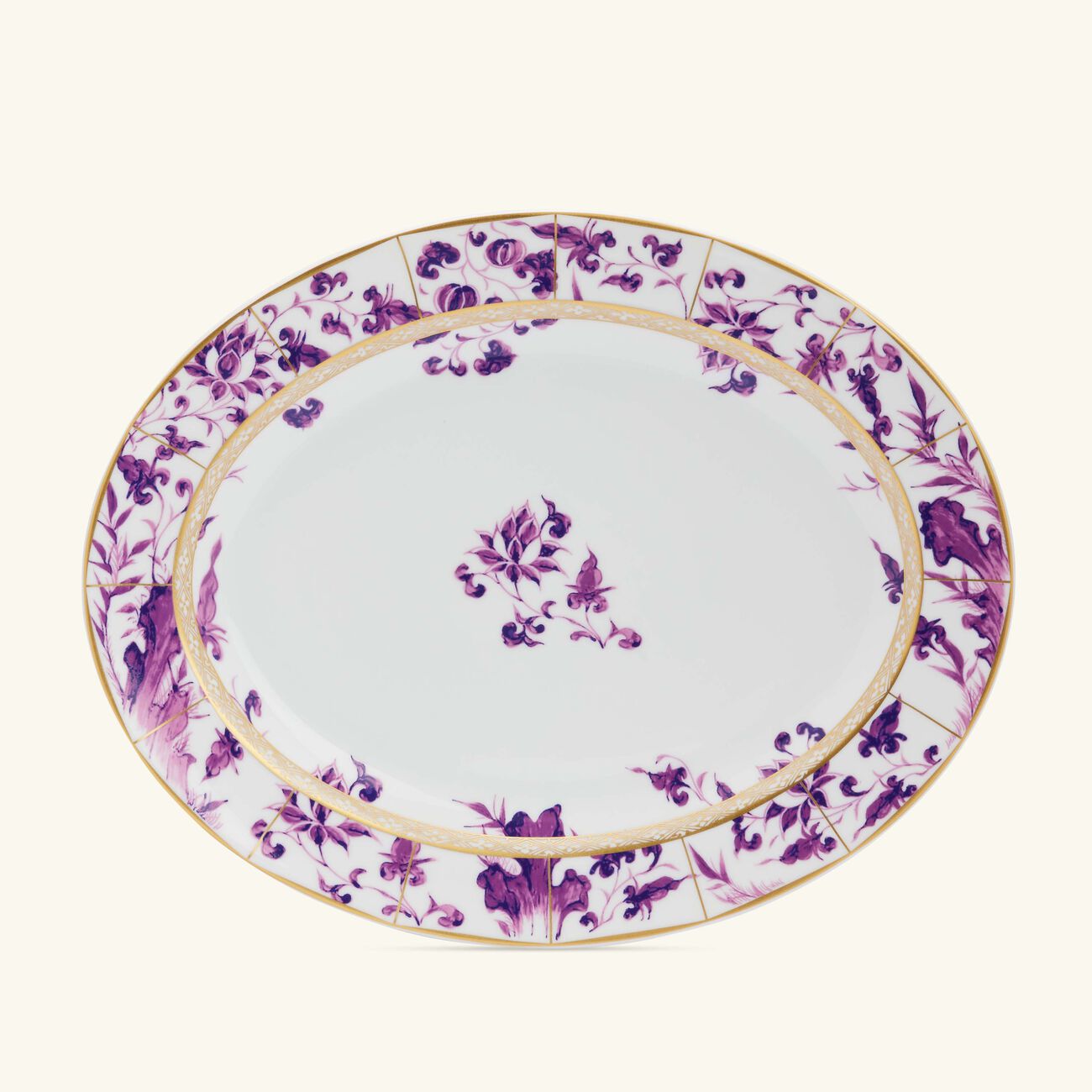 bernardaud prunus serving platter oval purple 33cm