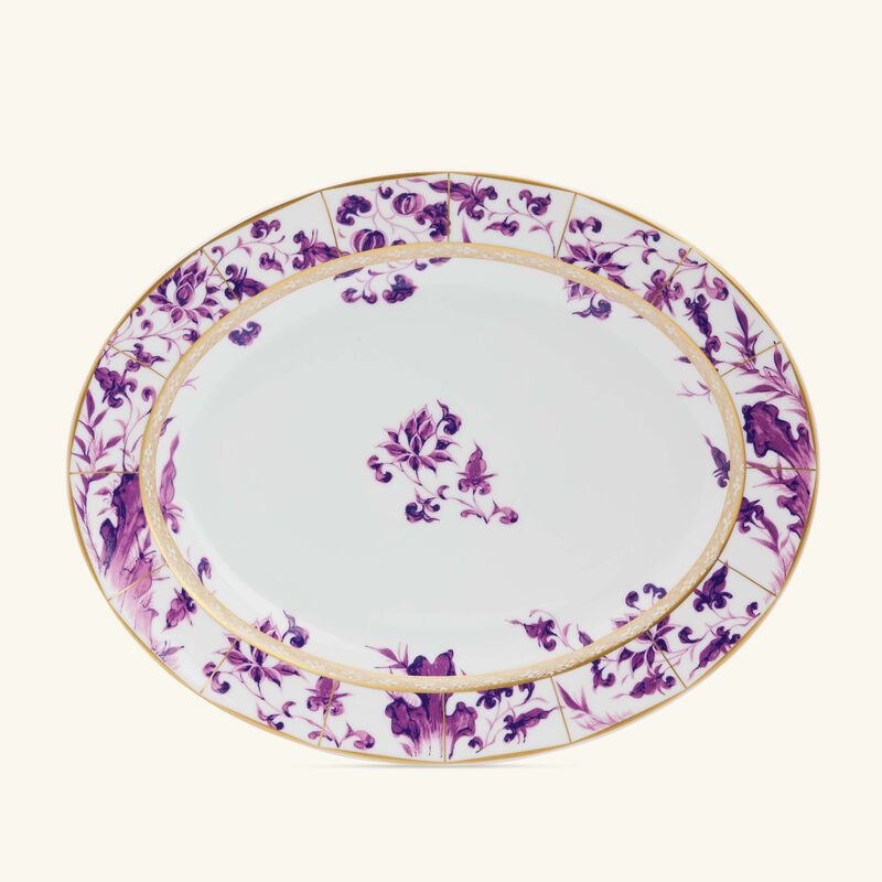 bernardaud prunus serving platter oval purple 33cm