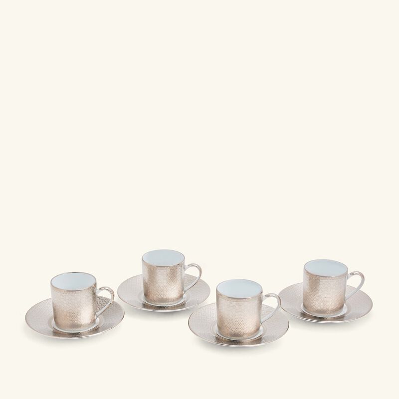 Divine Coffee Cup & Saucer White Set Of 4 bernardaud divine coffee cup saucer white set of 4