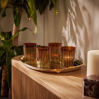 Prism Highball Glasses Amber Set of 4 l objet prism highball glasses amber set of 4