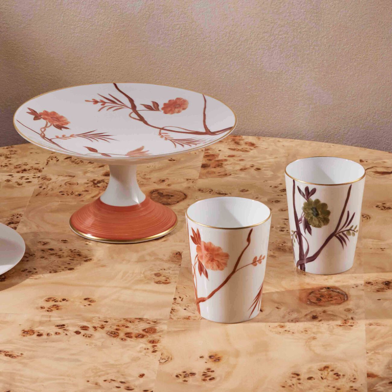 marie daage bouquet de vie drinking glass orange