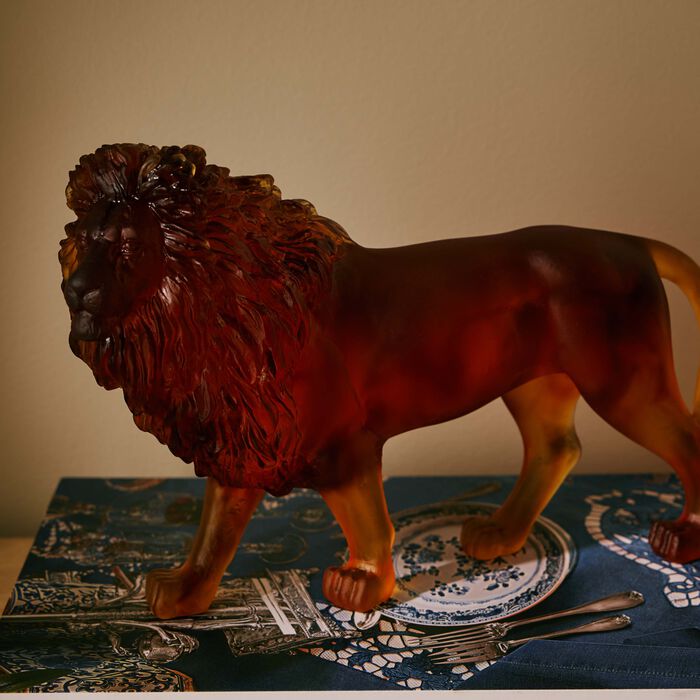 Sand Lion Sculpture Medium Orange Limited Edition daum sand lion sculpture medium orange limited edition