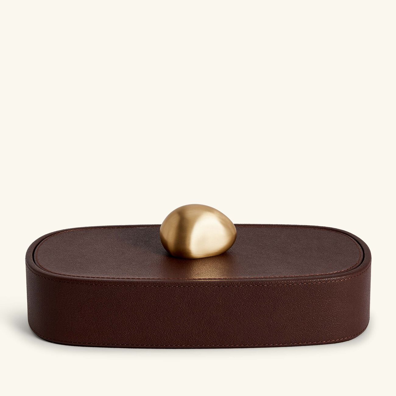 assouline pebble trinket box brown