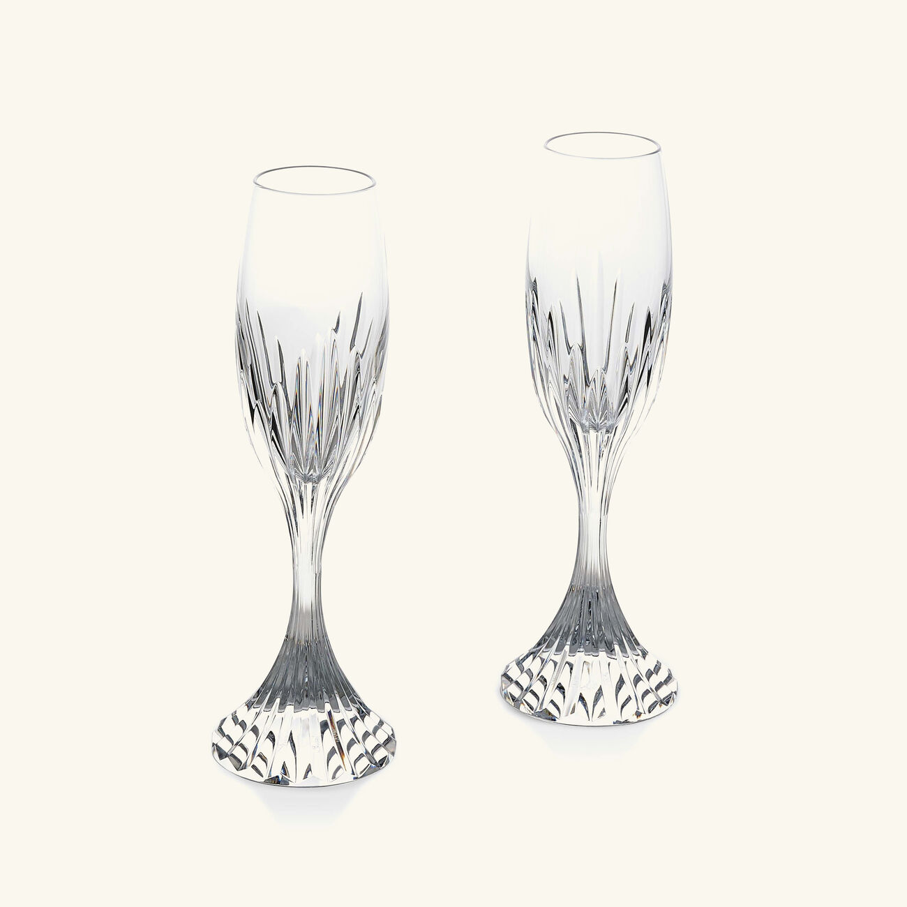 baccarat massena flute champagne glass clear set of 2