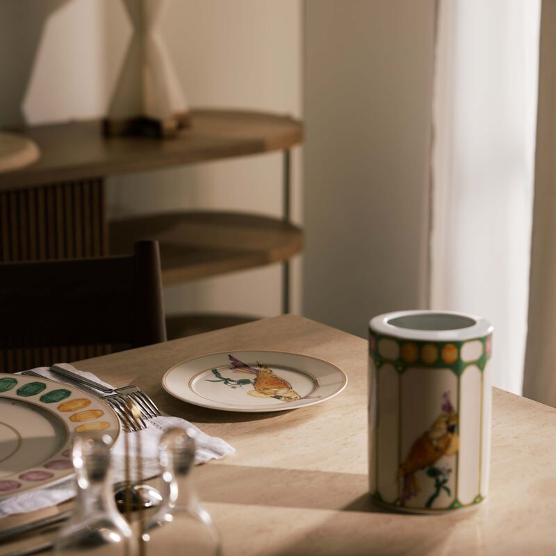 روزنتال طبق آيديليا المستدير للخبز والزبدة   18 سم   مزيّن بنقش على شكل ببغاء الكوكاتو