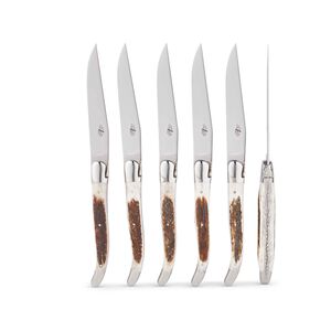 Set of 6 - Deer Antler Table Knives, medium