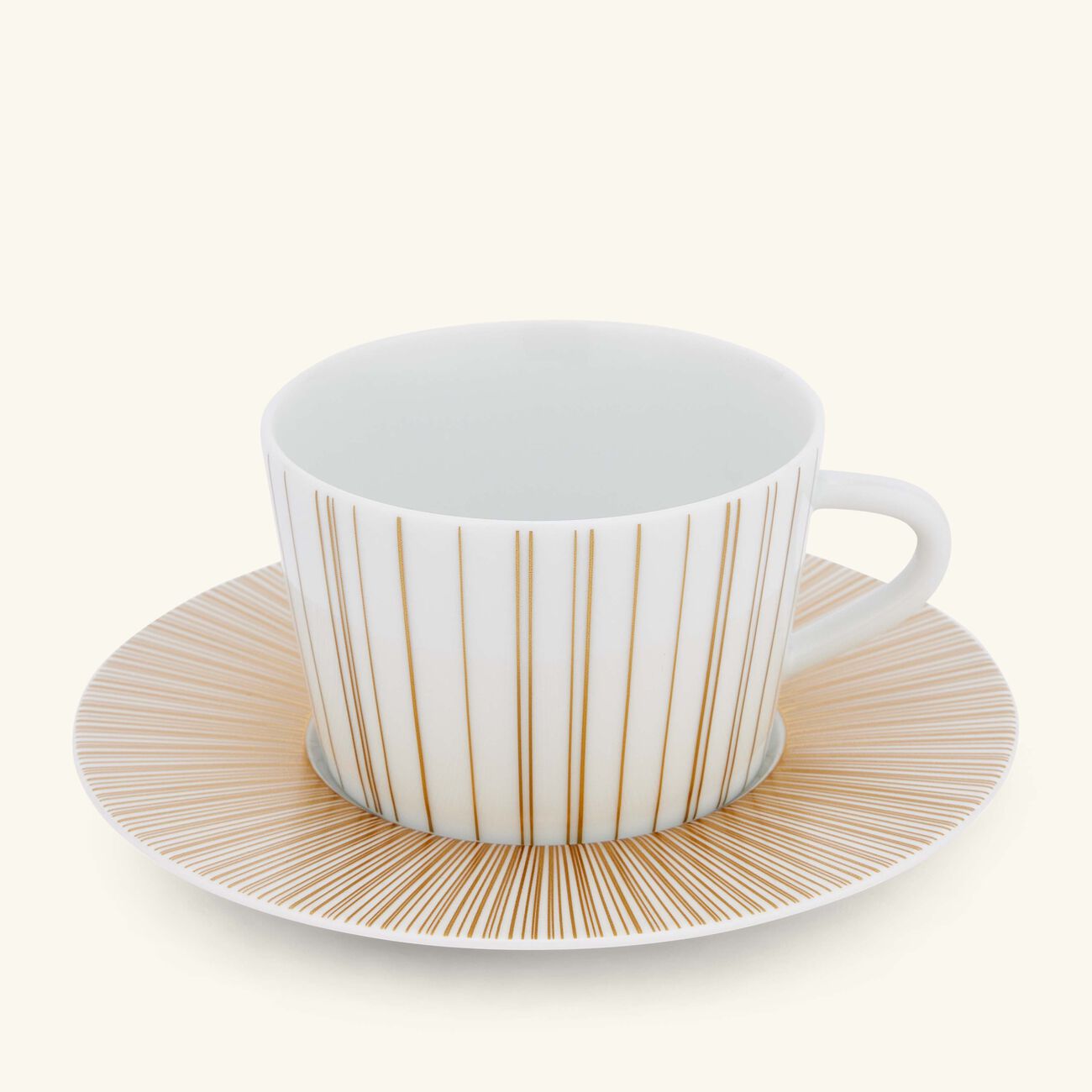 bernardaud sol tea cup   saucer gold