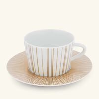 bernardaud sol tea cup   saucer gold